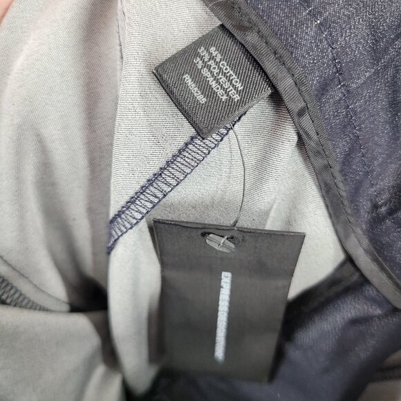 NEW Express Stylist Size 4 Denim Dress Pants Trouser Wide Leg Lace Up Back Blue - Picture 9 of 9